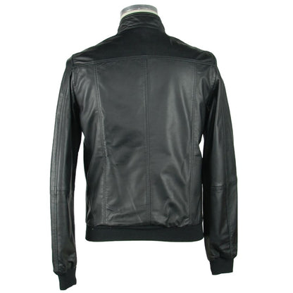 Chaqueta de cuero negra elegante para hombre de Emilio Romanelli