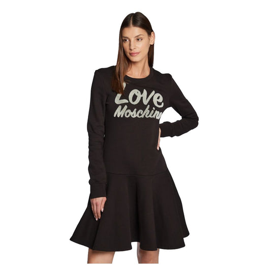 Vestido de mezcla de algodón con el logotipo en relieve de Love Moschino Chic