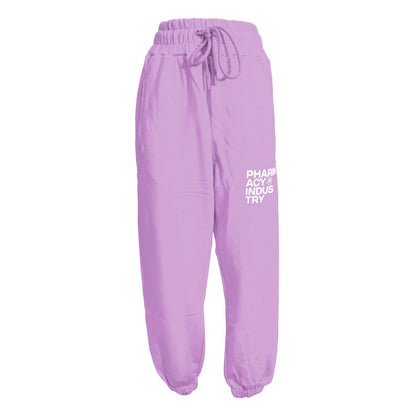 Pantalones deportivos elegantes de algodón morado con logotipo de la industria farmacéutica