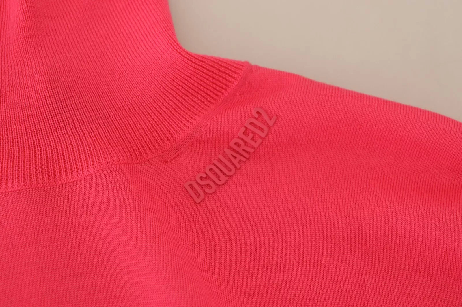 Dsquared² Pink Solid Long Sleeve Turtle Neck Casual Sweater