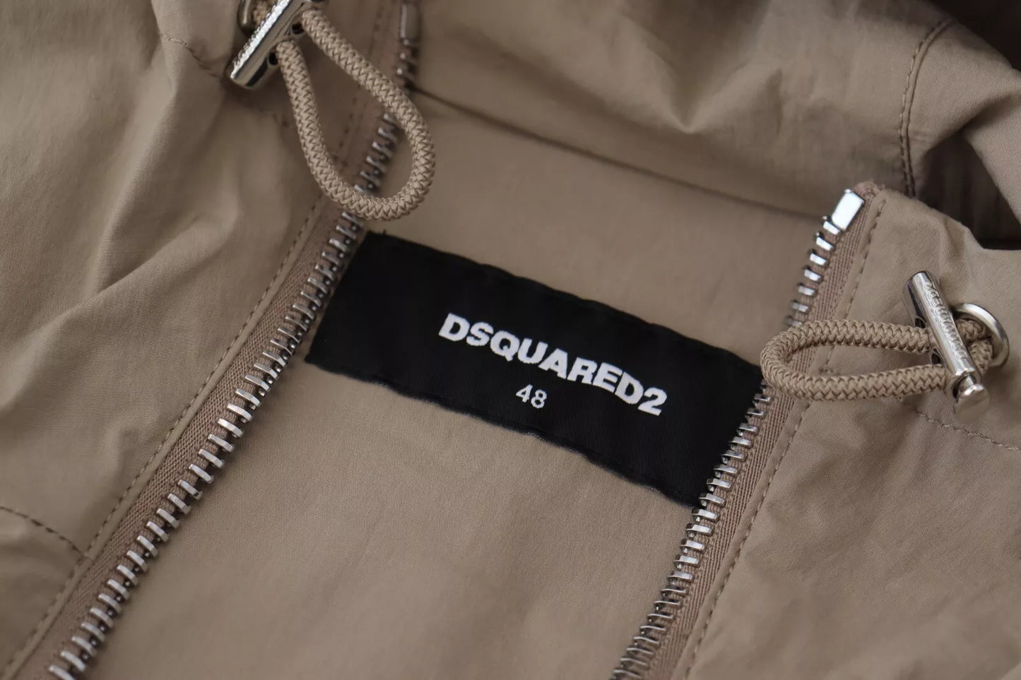 Chaqueta con capucha y cremallera completa con mangas grises y marrones de Dsquared²