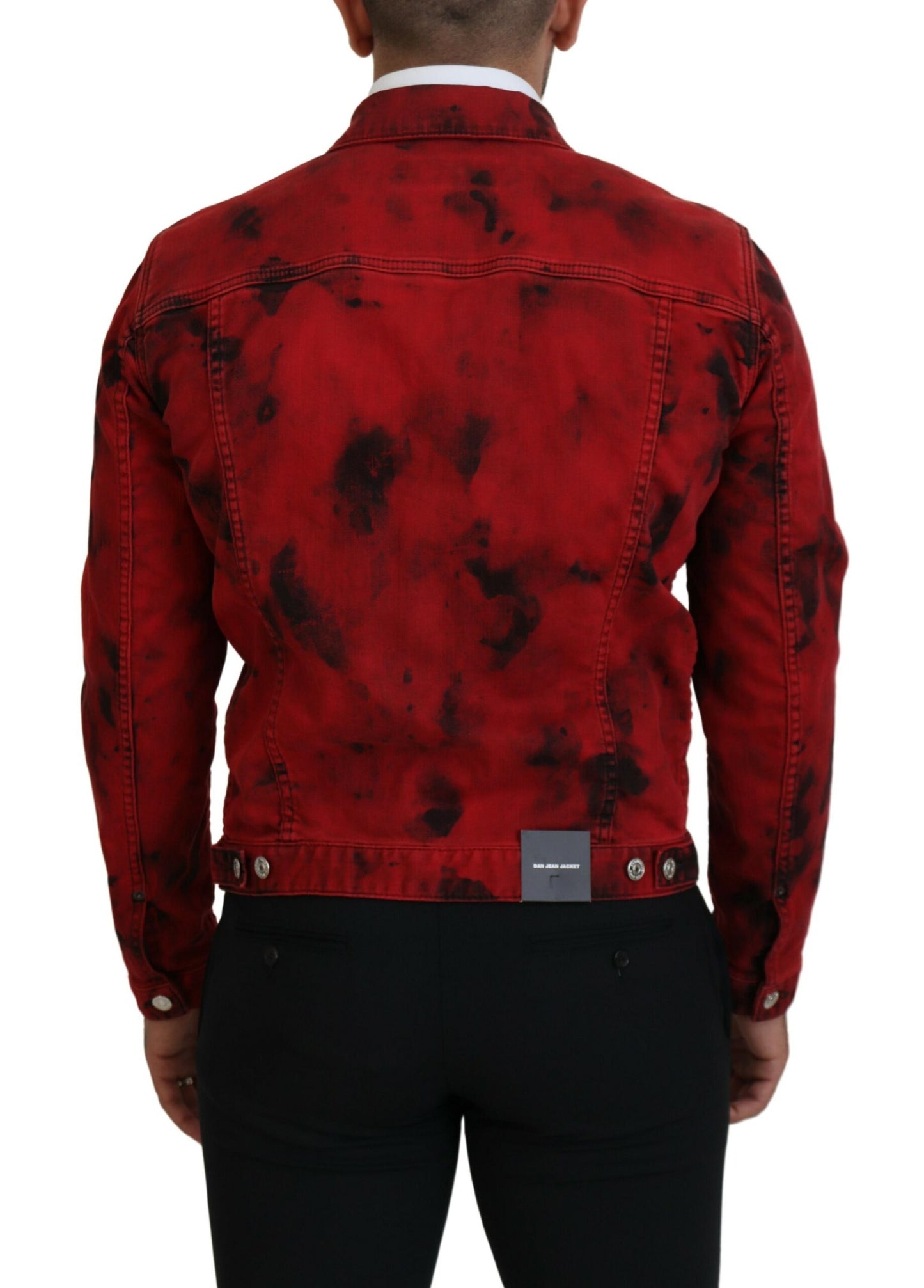 Chaqueta vaquera con cuello teñido anudado en rojo y negro para hombre de Dsquared²