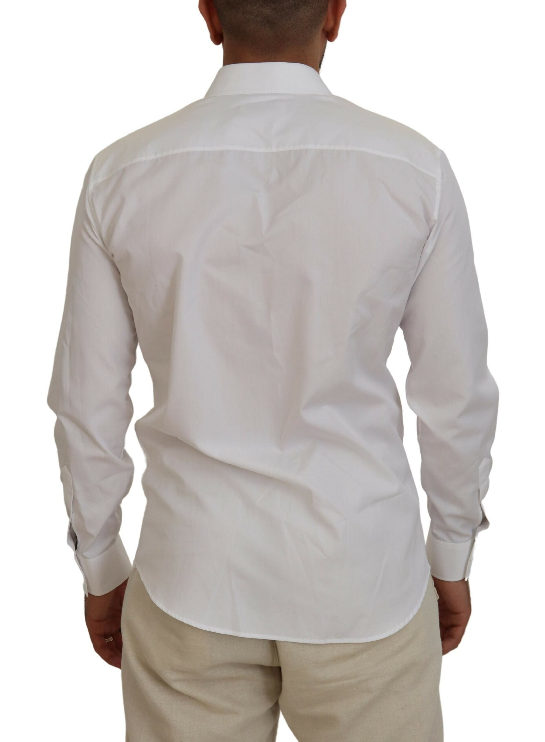 Camisa formal de manga larga con cuello de algodón blanco de Dsquared²