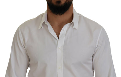 Camisa formal de manga larga con cuello de algodón blanco de Dsquared²