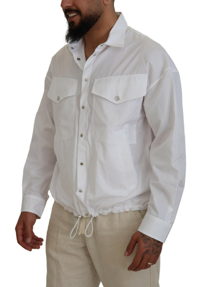 Chaqueta informal de manga larga con cuello de algodón blanco para hombre de Dsquared²