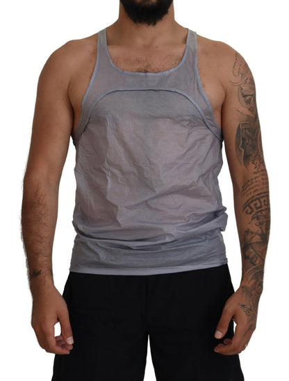 Camiseta sin mangas de algodón gris claro para hombre de Dsquared²