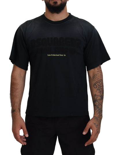 Camiseta de manga corta con cuello redondo en algodón negro de Dsquared²