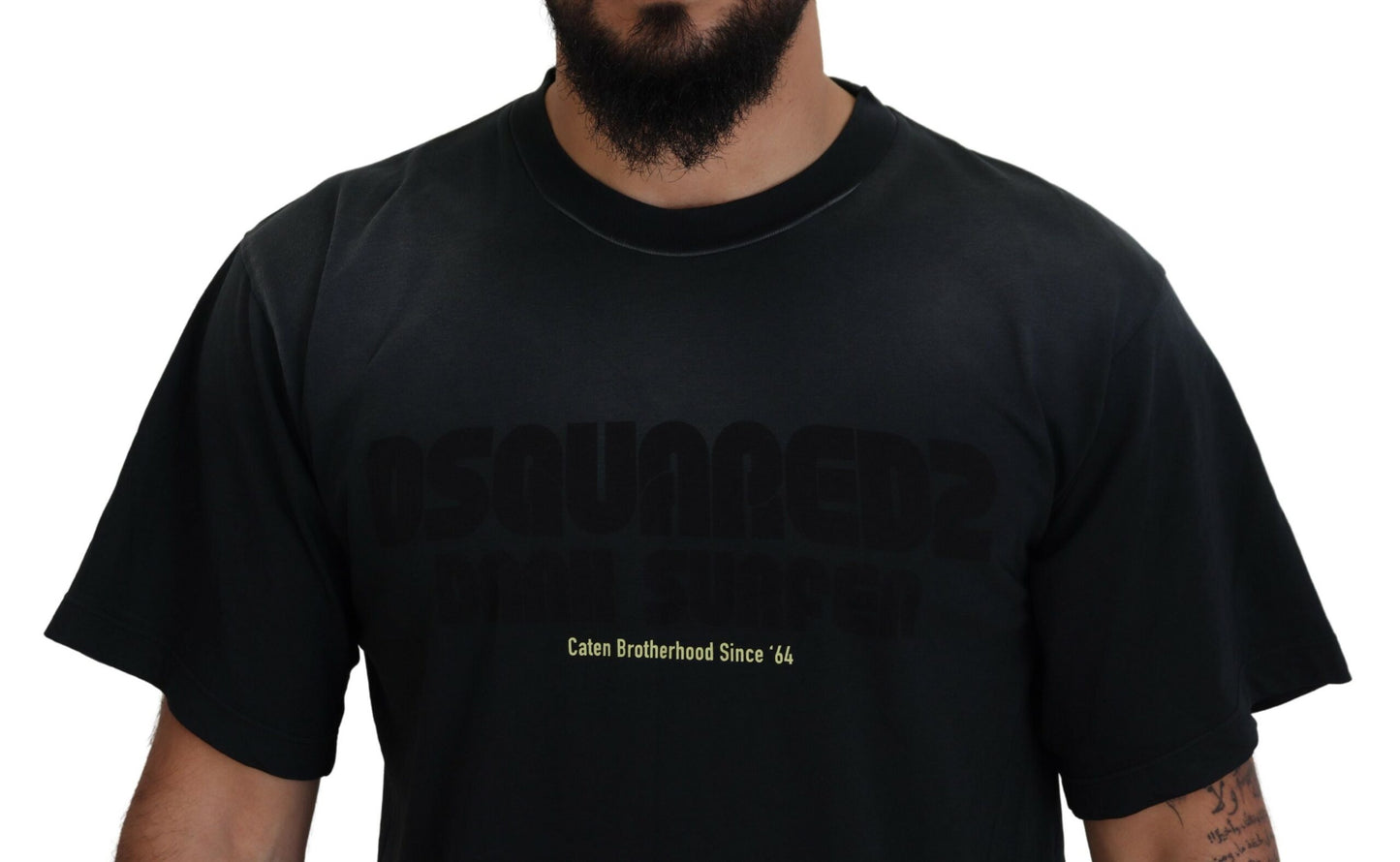 Camiseta de manga corta con cuello redondo en algodón negro de Dsquared²