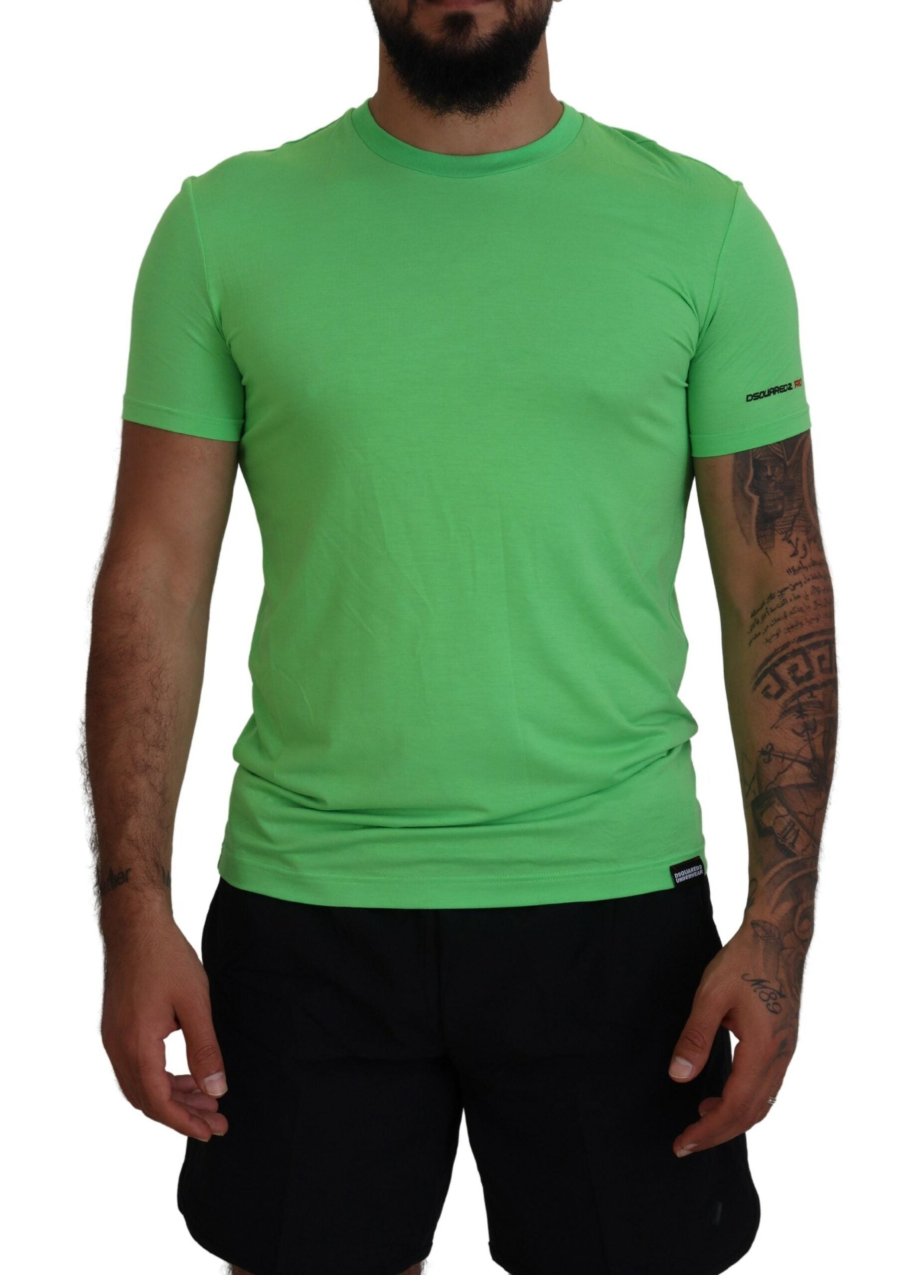 Camiseta de cuello redondo y manga corta en modal verde de Dsquared²