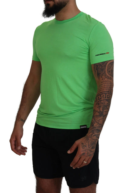 Camiseta de cuello redondo y manga corta en modal verde de Dsquared²