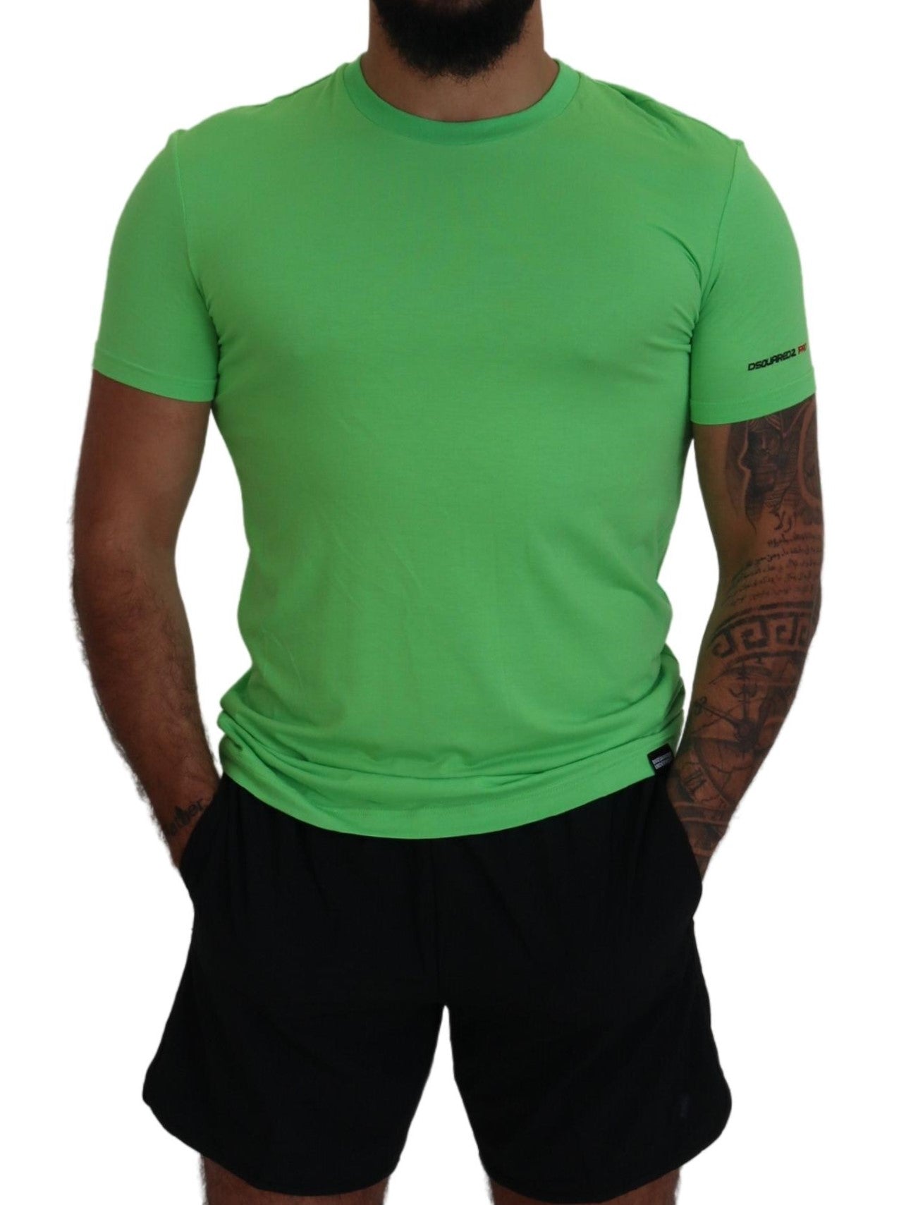 Camiseta de cuello redondo y manga corta en modal verde de Dsquared²