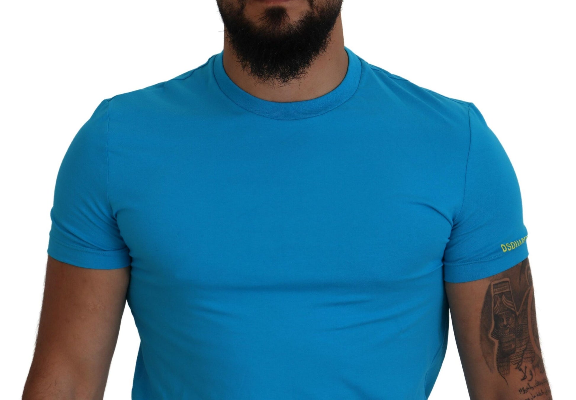 Camiseta de manga corta con cuello redondo y modal azul de Dsquared²