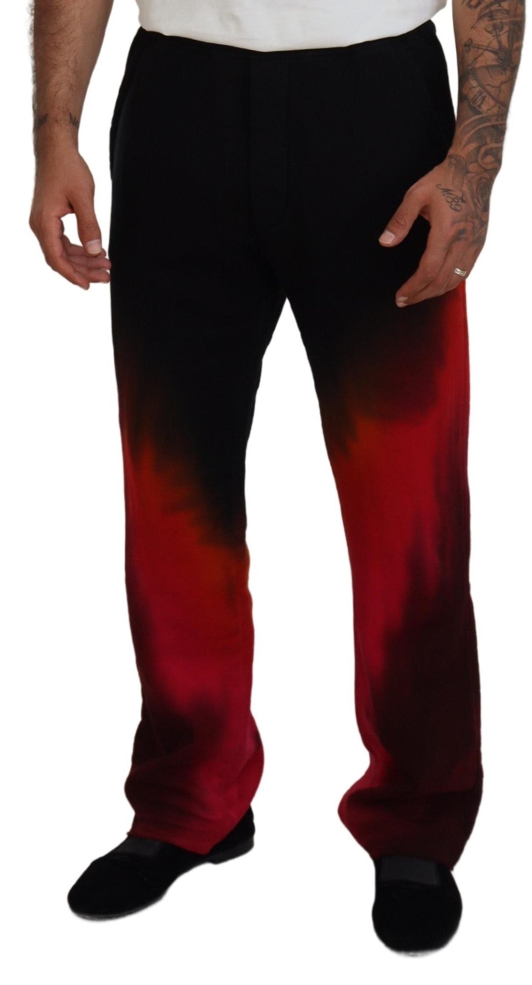 Pantalones casuales de algodón con estampado de logotipo en rojo y negro de Dsquared²