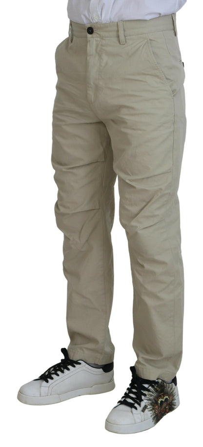 Pantalones casuales de corte recto en algodón beige para hombre de Dsquared²