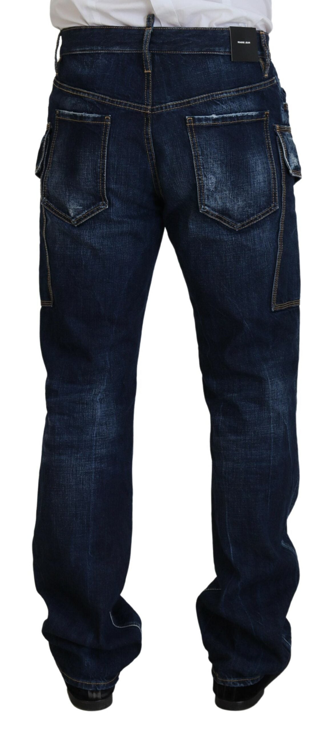 Vaqueros cargo informales de algodón lavado azul para hombre de Dsquared²