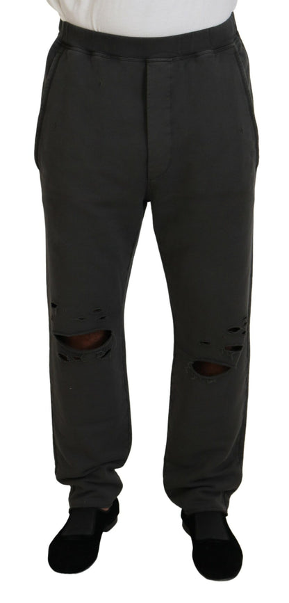 Pantalones casuales de algodón gris oscuro para hombre de Dsquared²