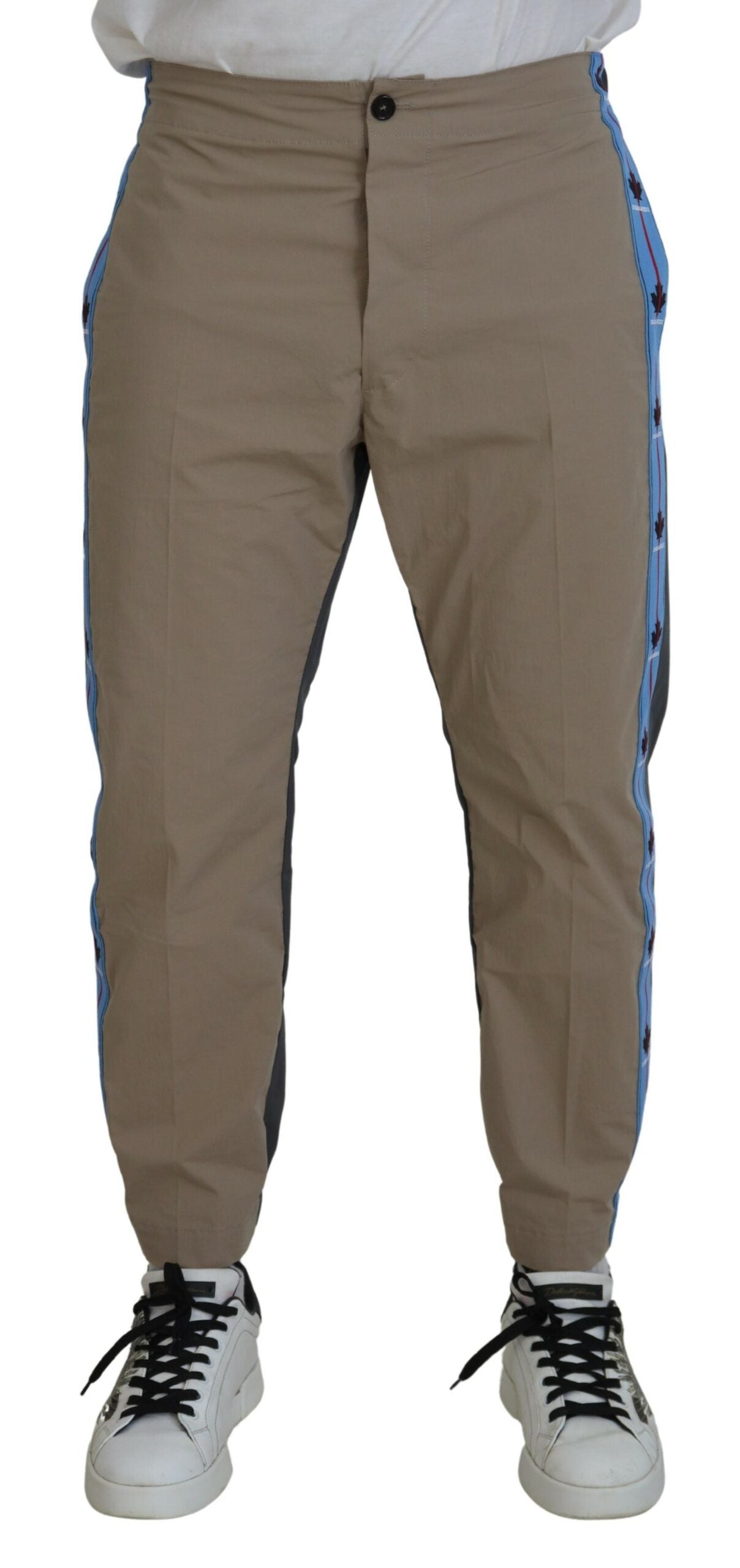 Pantalones casuales de algodón marrón y gris de dos tonos para hombre de Dsquared²