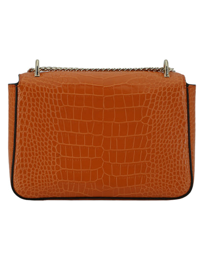 Amber Orange Leather Shoulder Bag