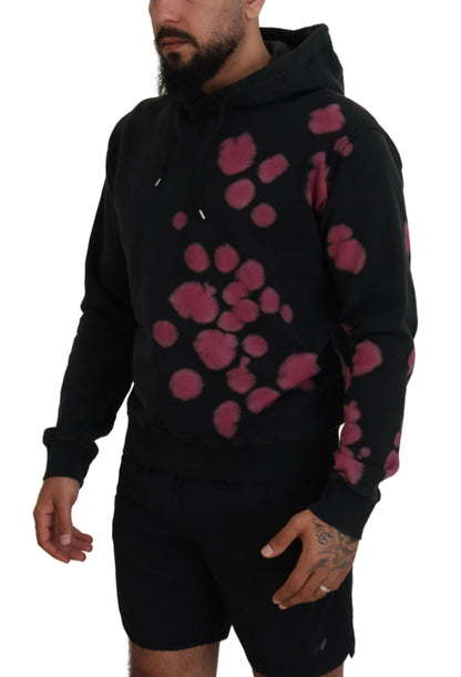 Sudadera con capucha y efecto tie-dye de algodón de color negro de Dsquared²