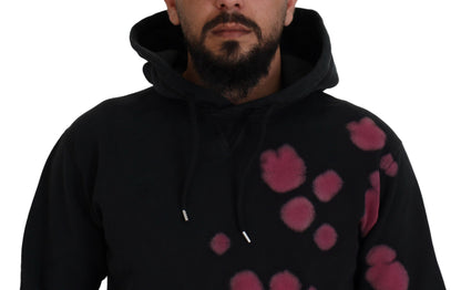 Sudadera con capucha y efecto tie-dye de algodón de color negro de Dsquared²