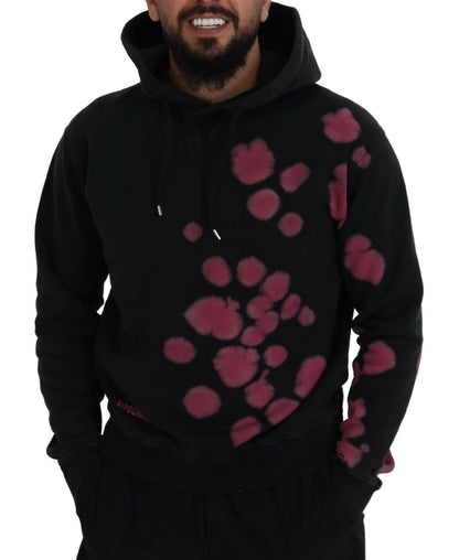 Sudadera con capucha y efecto tie-dye de algodón de color negro de Dsquared²