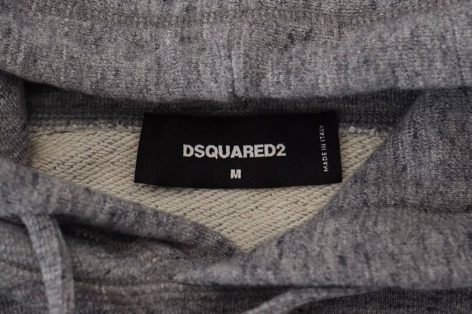 Suéter con capucha y estampado del logotipo de algodón gris Dsquared² para hombre