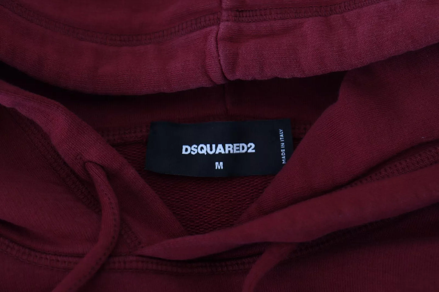 Suéter con capucha y estampado de algodón en color granate de Dsquared²