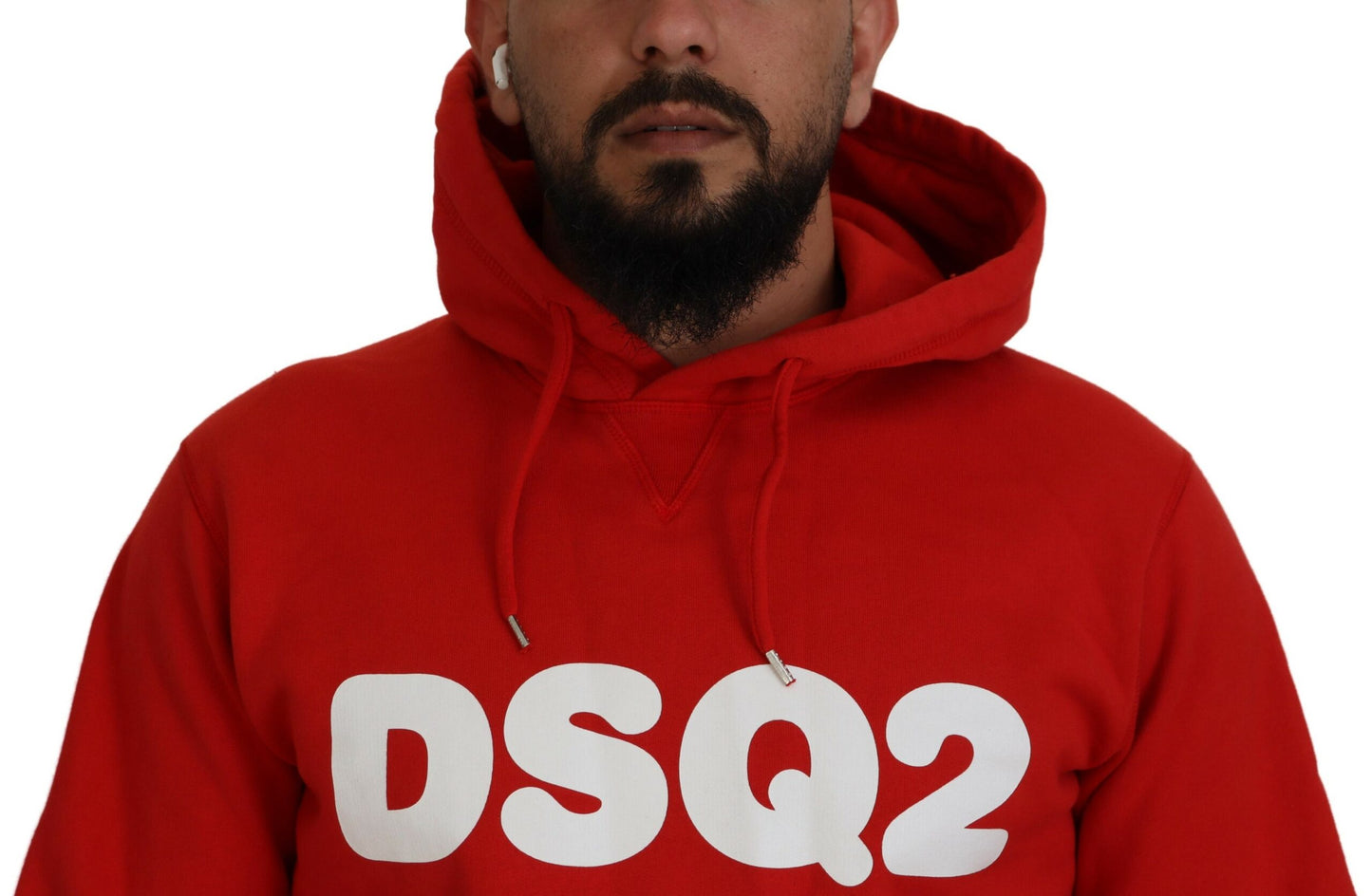 Suéter con capucha y estampado de algodón rojo para hombre de Dsquared²