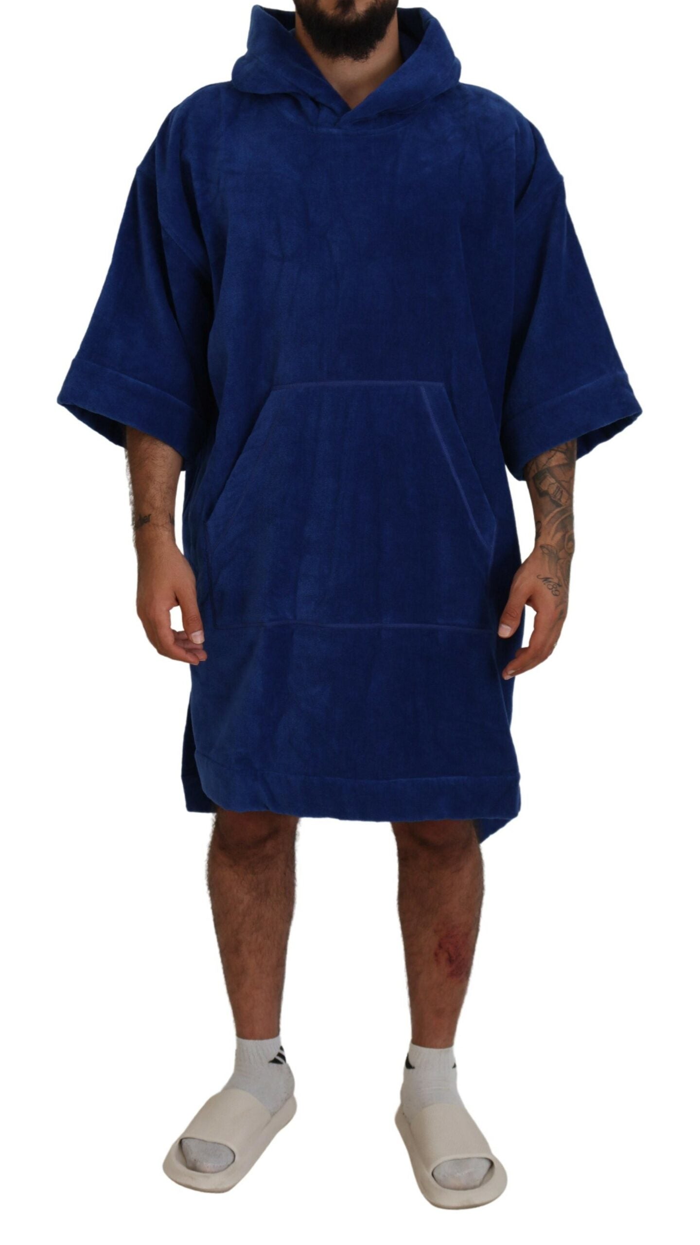 Poncho azul con capucha para hombre de Dsquared², ropa de playa, bata cambiadora