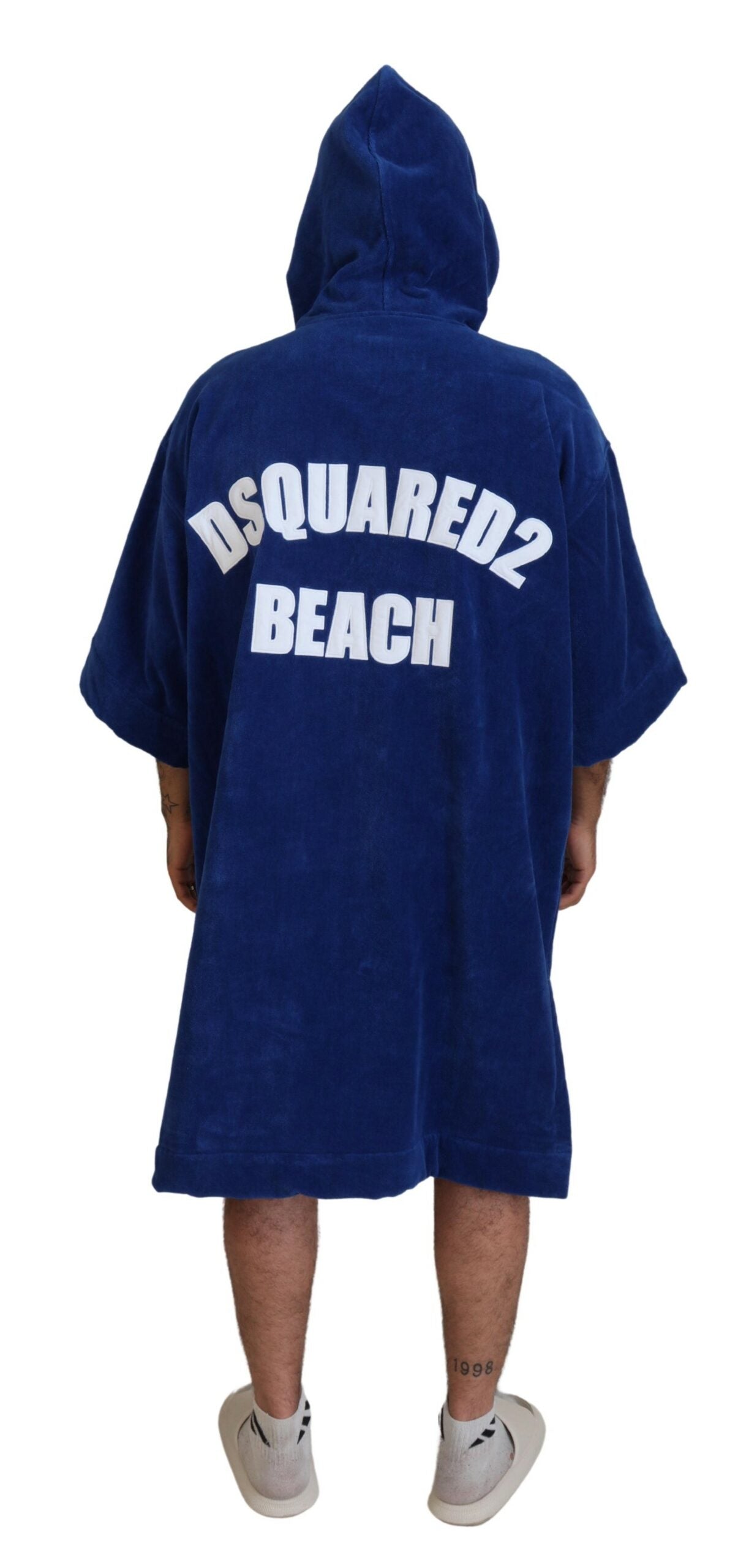 Poncho azul con capucha para hombre de Dsquared², ropa de playa, bata cambiadora