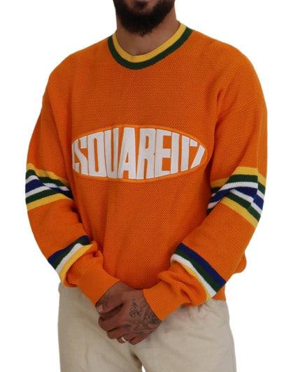 Suéter de hombre de manga larga con estampado naranja de Dsquared²