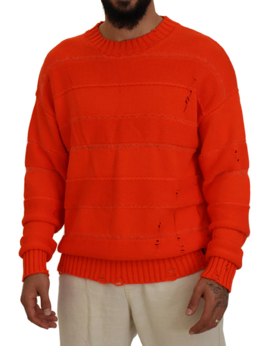 Suéter de manga larga de algodón naranja para hombre de Dsquared²