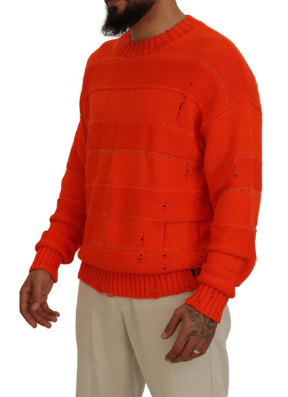 Suéter de manga larga de algodón naranja para hombre de Dsquared²