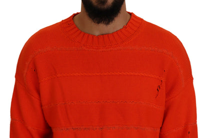 Suéter de manga larga de algodón naranja para hombre de Dsquared²