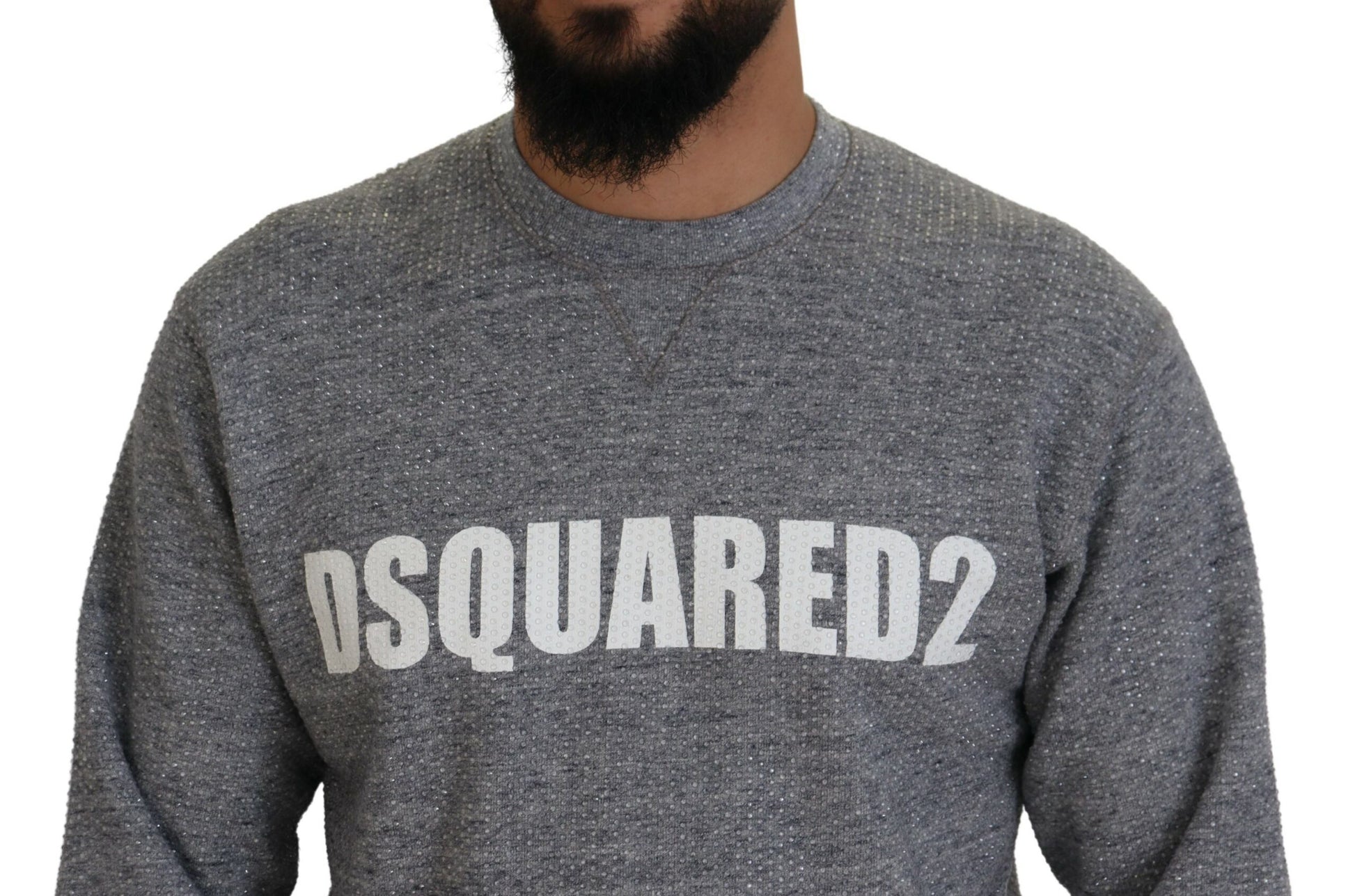 Suéter tipo jersey con adornos de cristales en color gris para hombre de Dsquared²