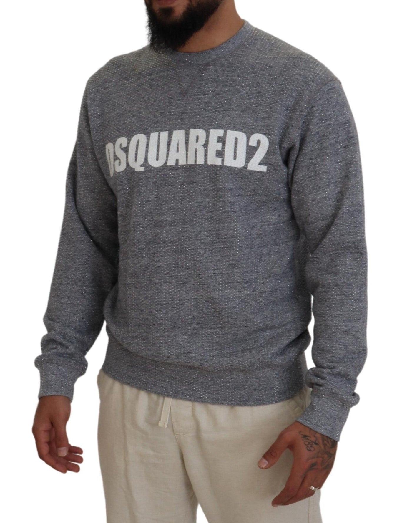 Suéter tipo jersey con adornos de cristales en color gris para hombre de Dsquared²