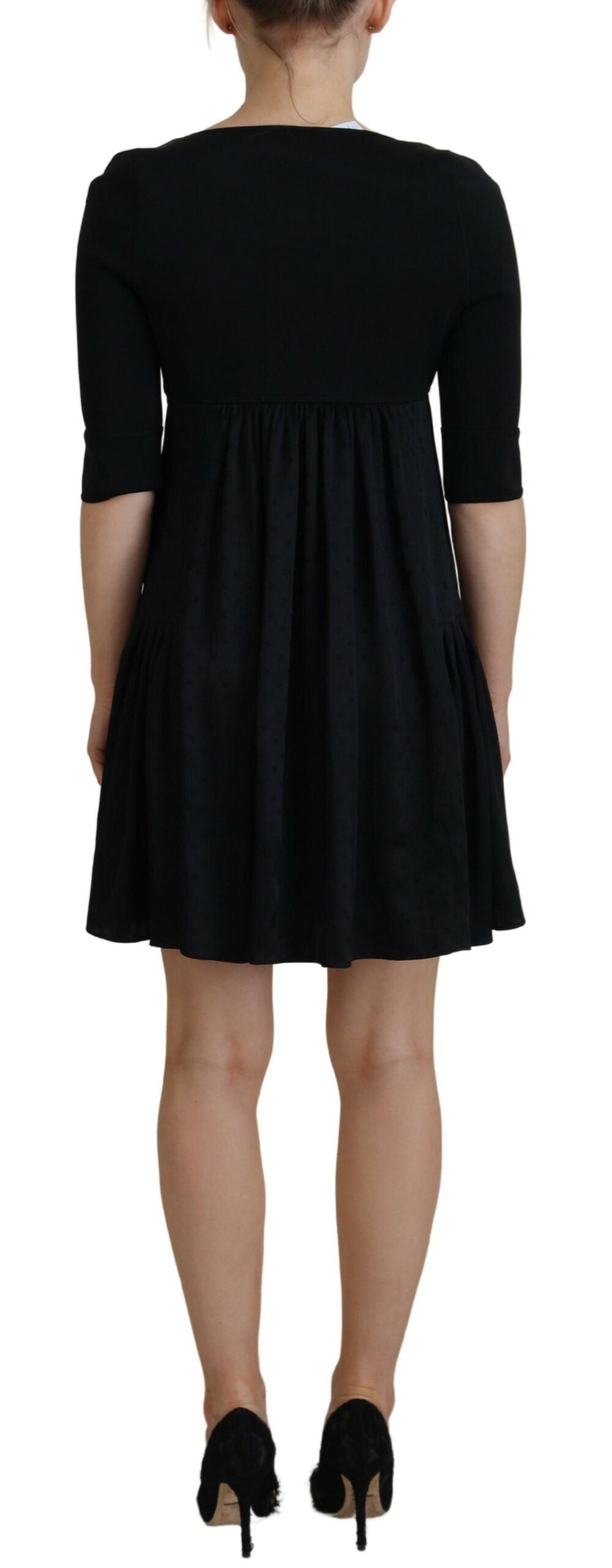 Vestido tubo de manga corta en acetato negro de Dsquared²