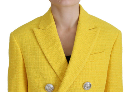 Conjunto de minitraje cruzado con falda y blazer en amarillo de Dsquared²