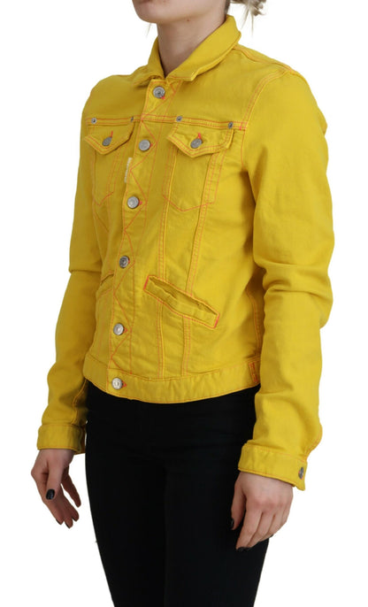 Chaqueta vaquera de manga larga con cuello amarillo de Dsquared²