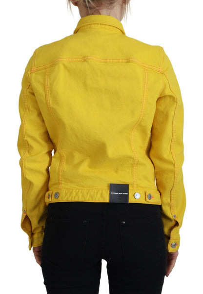 Chaqueta vaquera de manga larga con cuello amarillo de Dsquared²