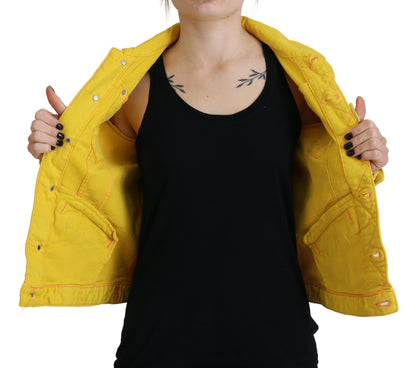 Chaqueta vaquera de manga larga con cuello amarillo de Dsquared²