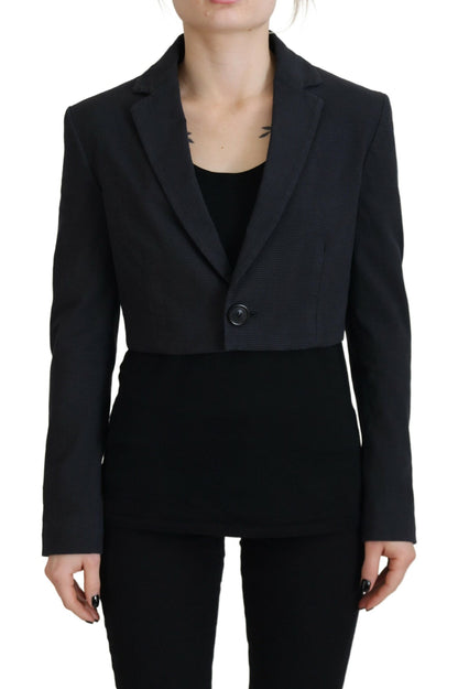 Chaqueta blazer corta con botones de algodón negra de Dsquared²