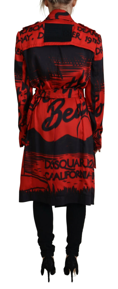 Chaqueta de abrigo con cuello abotonado y estampado rojo de Desigual de Dsquared²