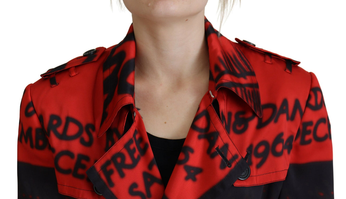 Chaqueta de abrigo con cuello abotonado y estampado rojo de Desigual de Dsquared²