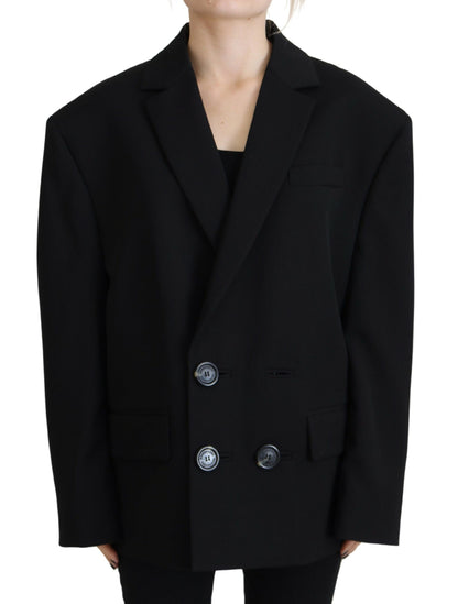 Chaqueta tipo blazer cruzada negra de Dsquared²