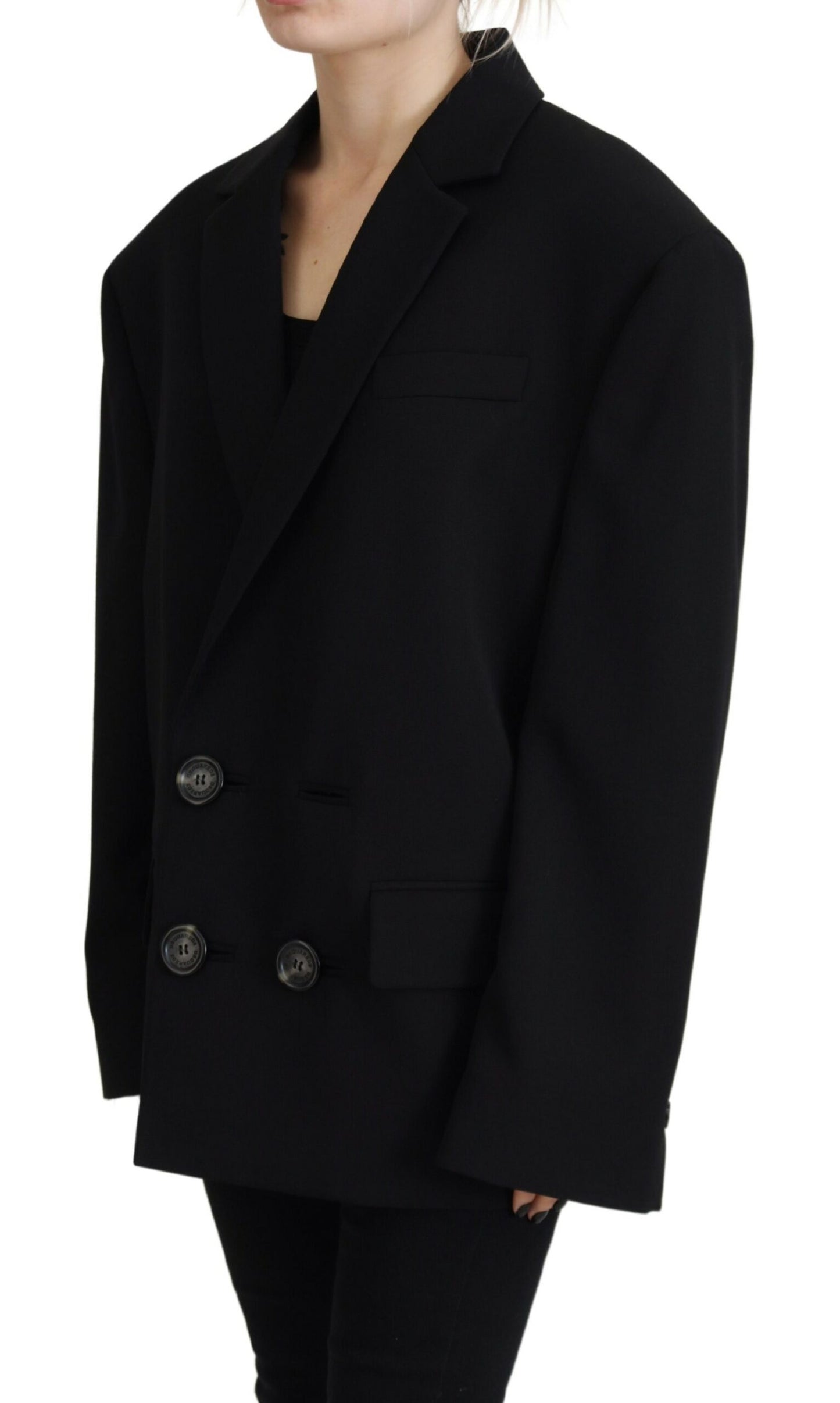 Chaqueta tipo blazer cruzada negra de Dsquared²