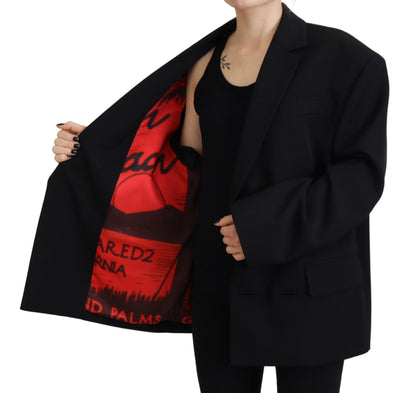 Chaqueta tipo blazer cruzada negra de Dsquared²