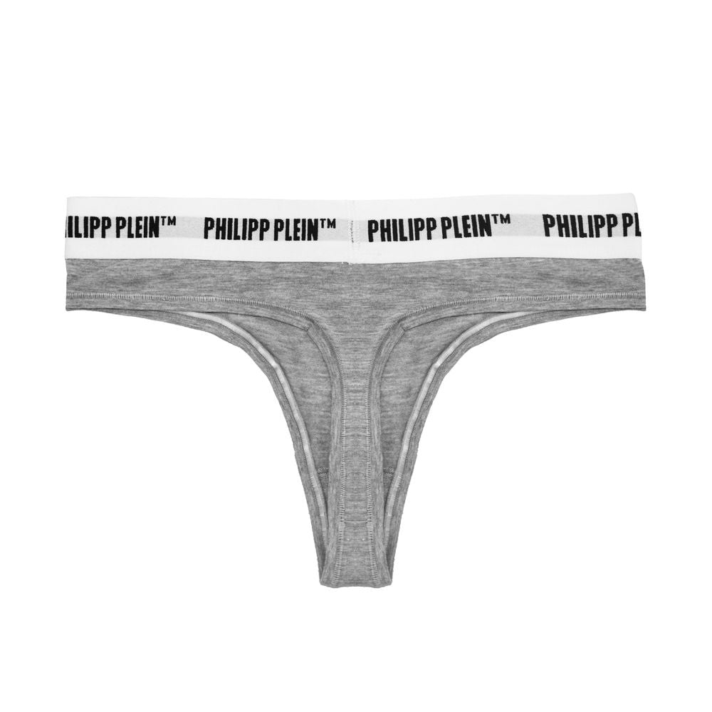 Tanga de mujer de algodón gris Philipp Plein