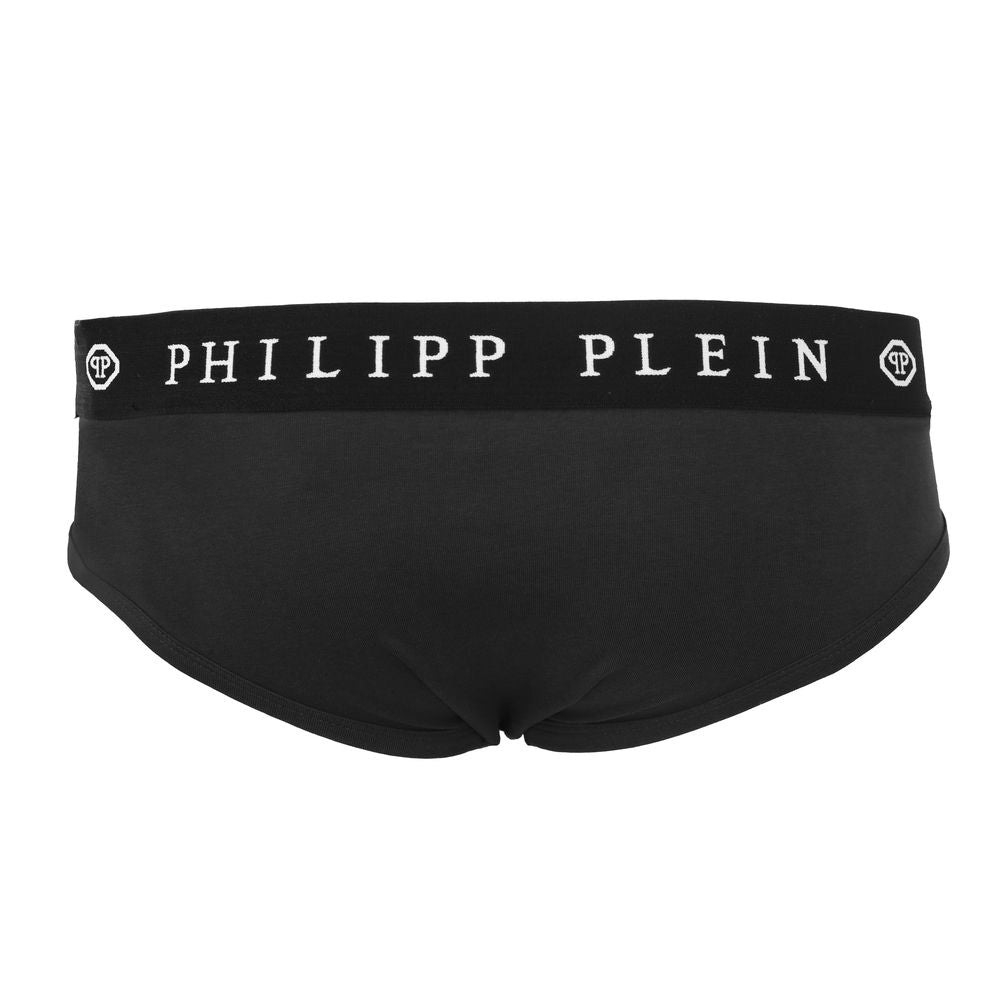 Dúo de boxers elegantes negros con estilo de diseño de Philipp Plein