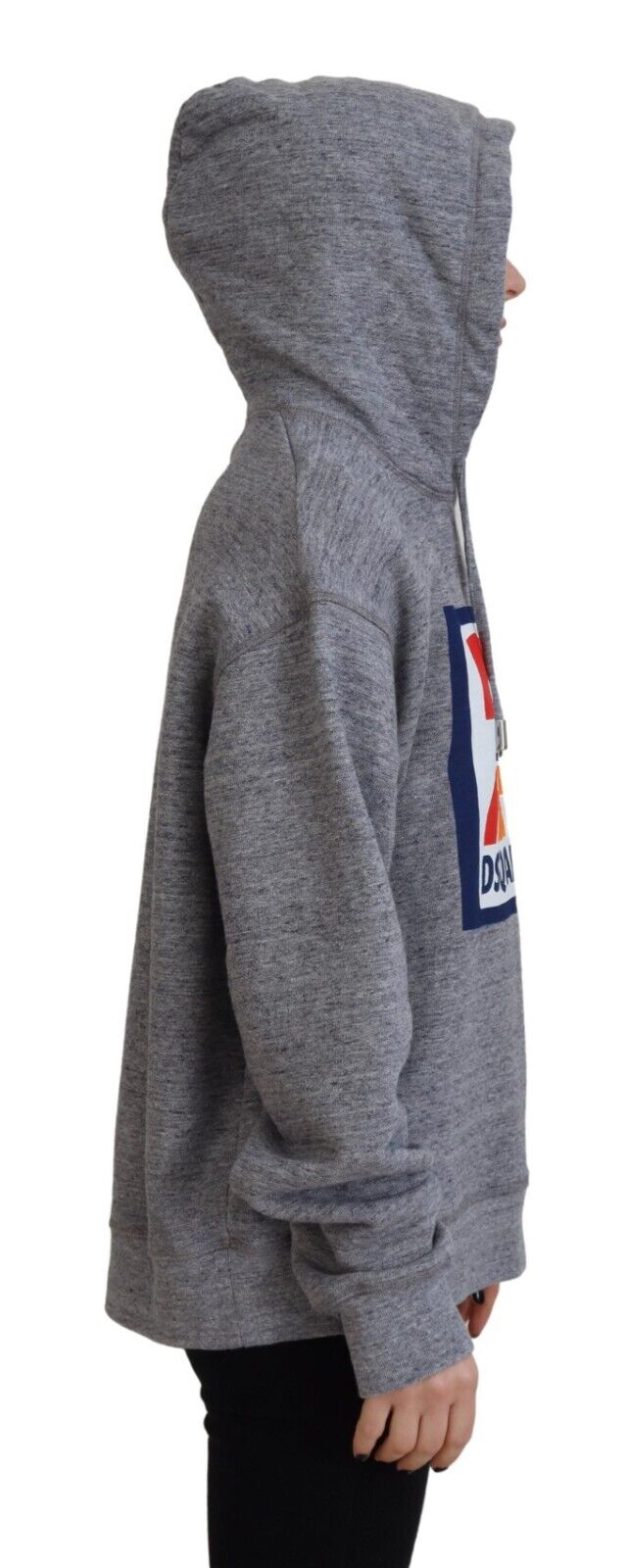 Sudadera con capucha y estampado de logotipo en algodón gris de Dsquared²